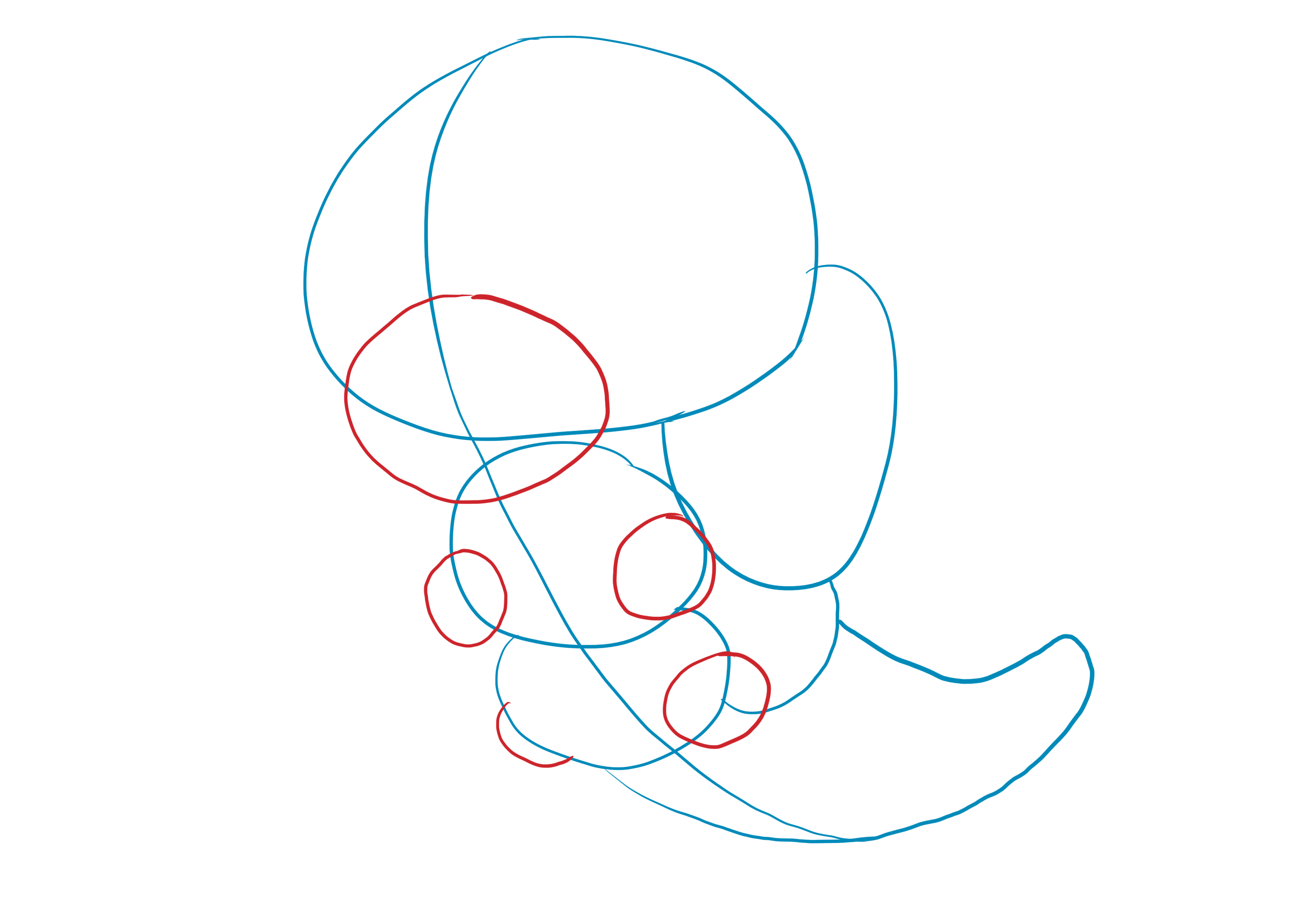 dessiner la bouche et les pattes de Chenipan