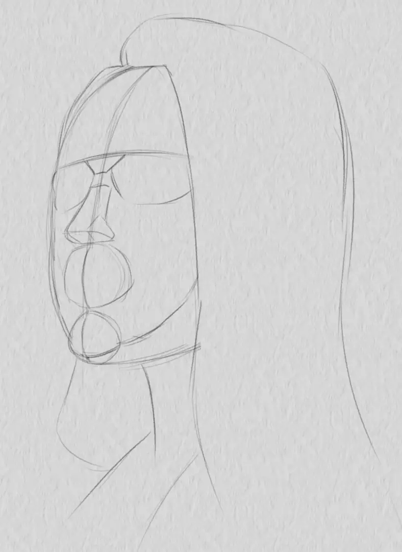 dessiner la bouche du portrait d’une femme