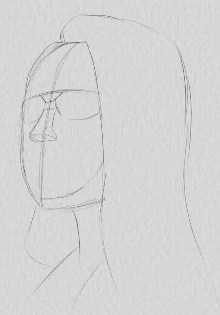 dessiner le nez du portrait d’une femme