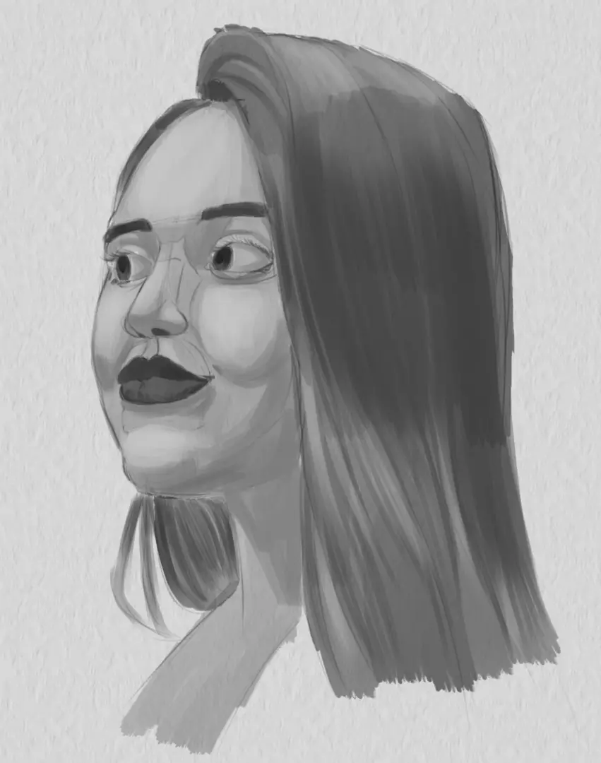 dessiner les ombres du portrait d’une femme