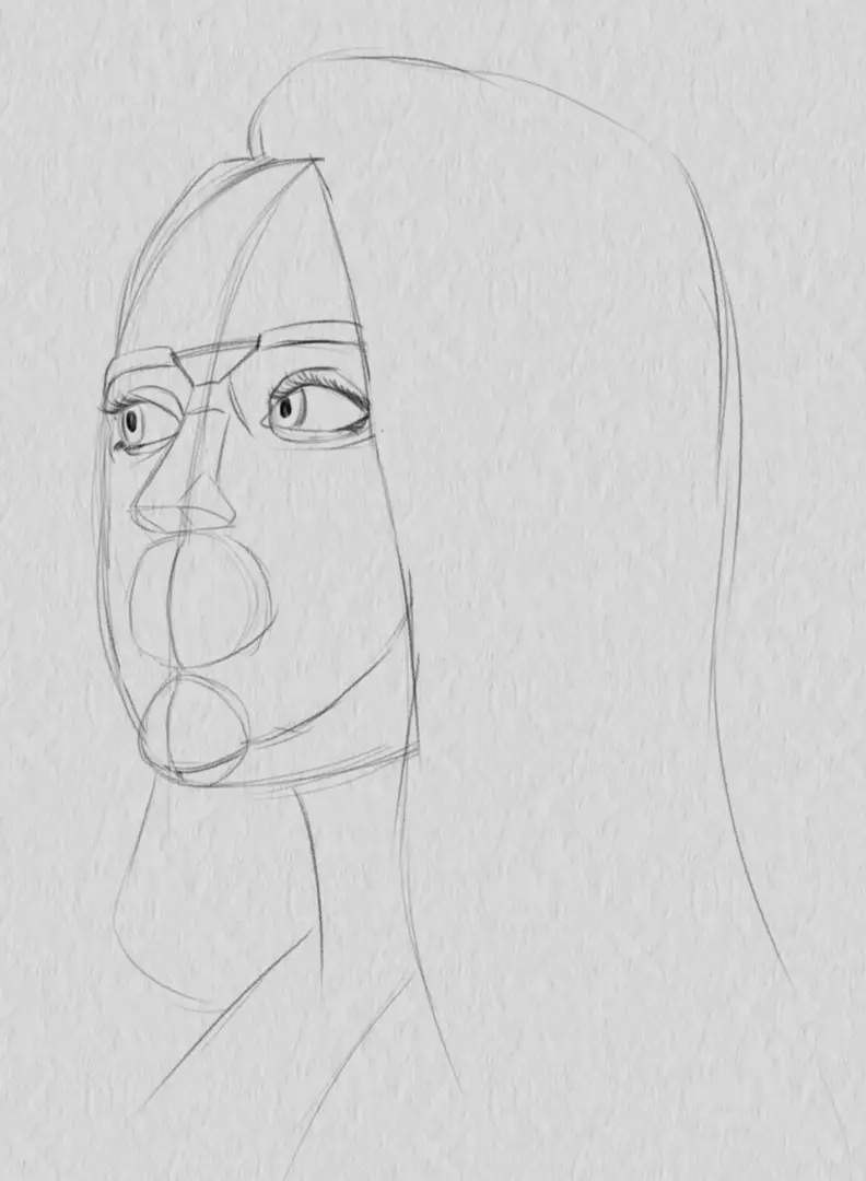 dessiner les paupières du portrait d’une femme