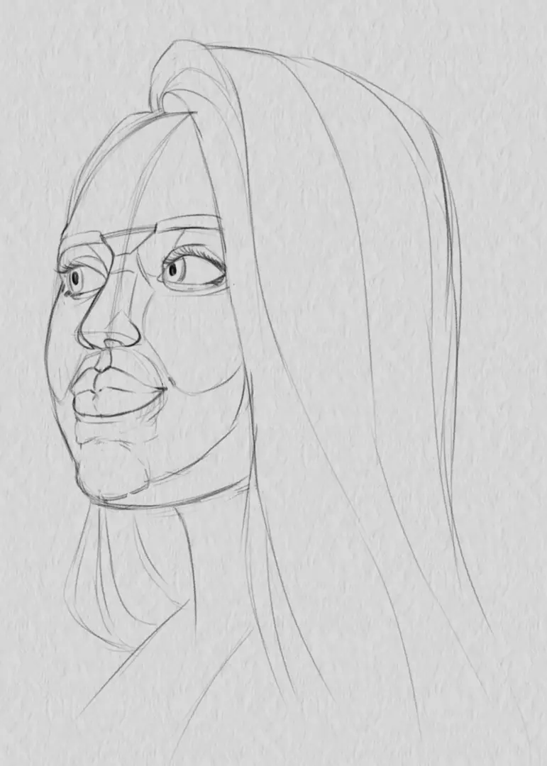 dessiner les pommettes du portrait d’une femme