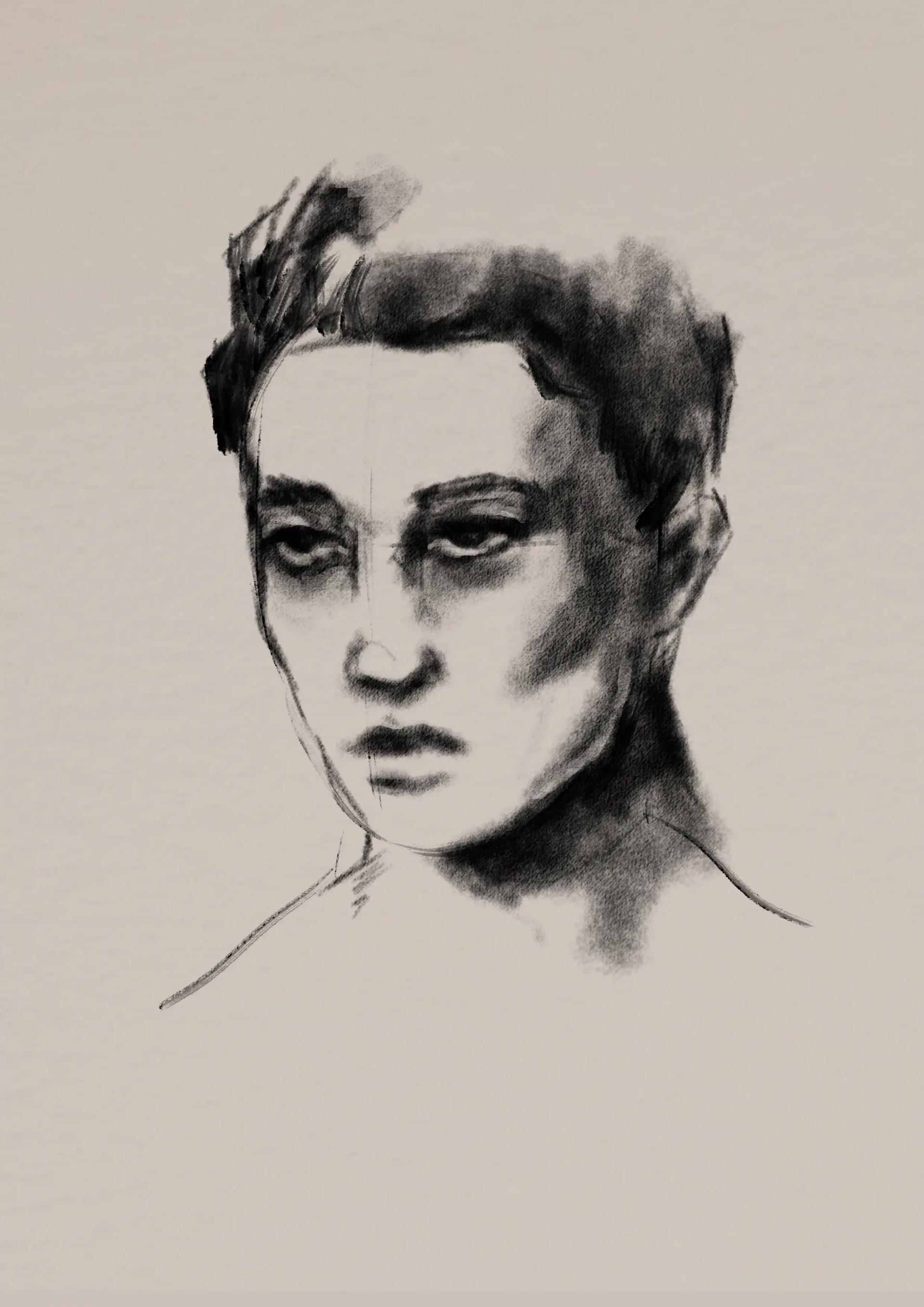 dessiner les détails des yeux d’un portrait au fusain