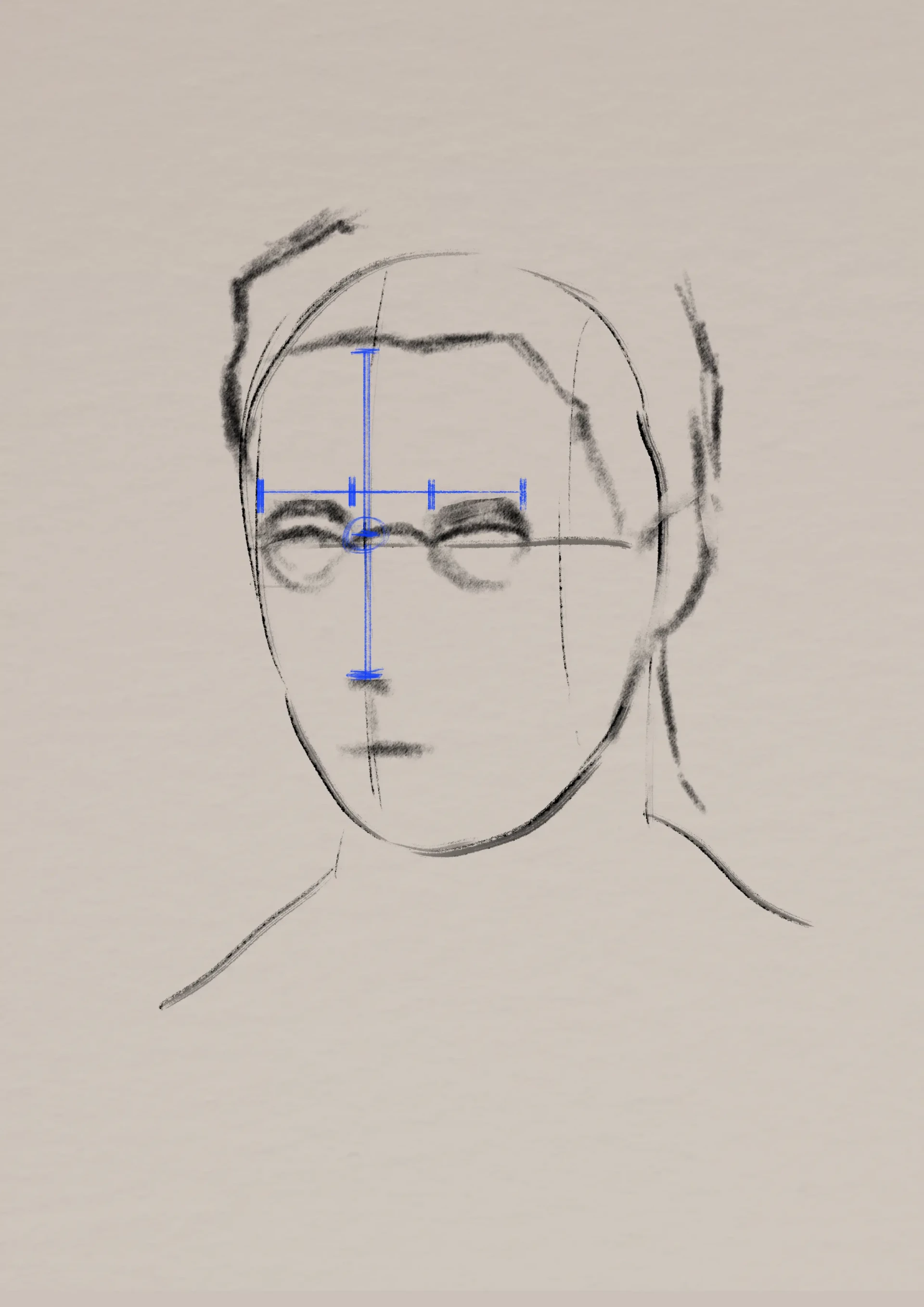 dessiner les yeux d’un portrait au fusain