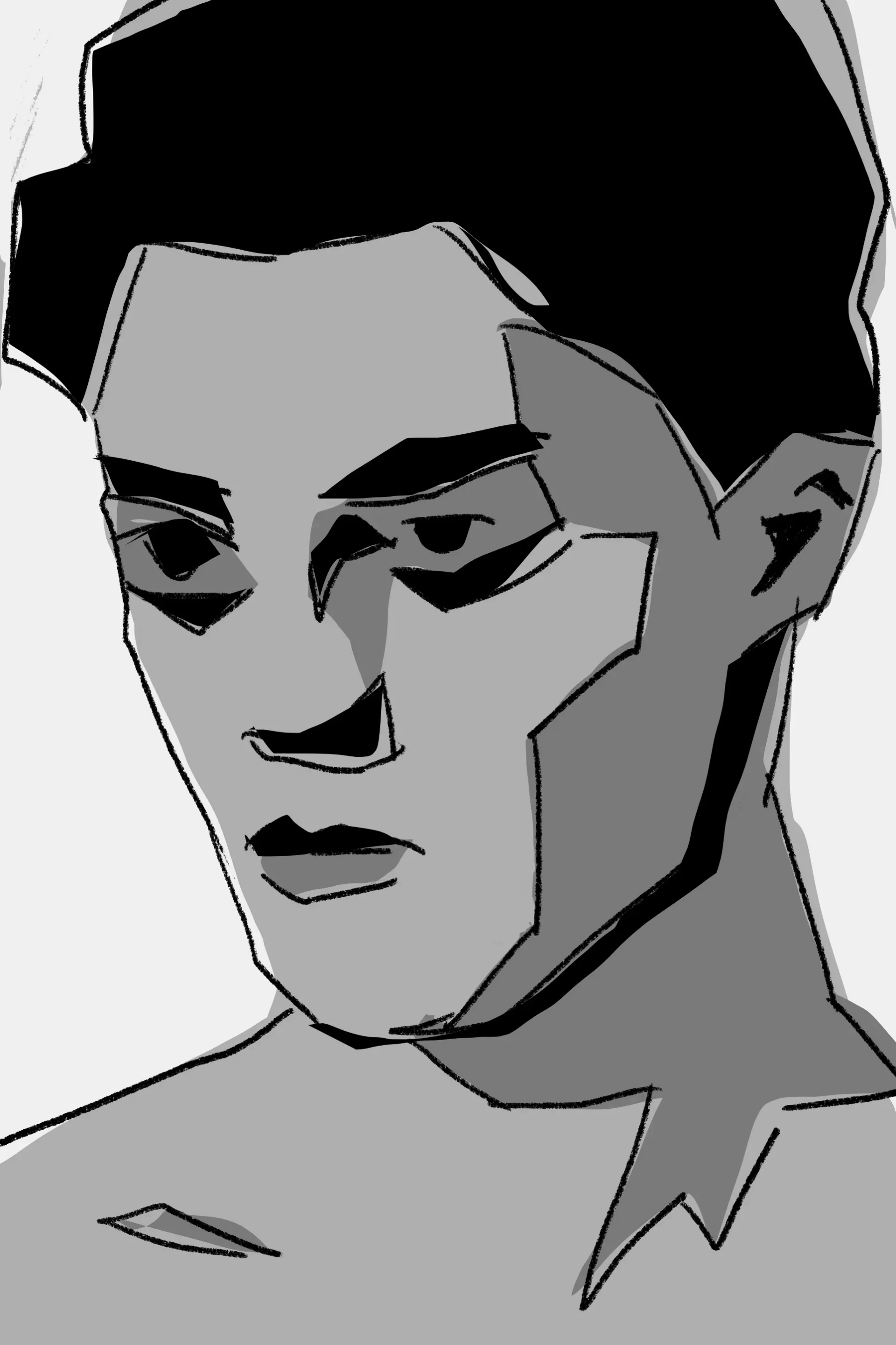 reference d’un portrait au fusain