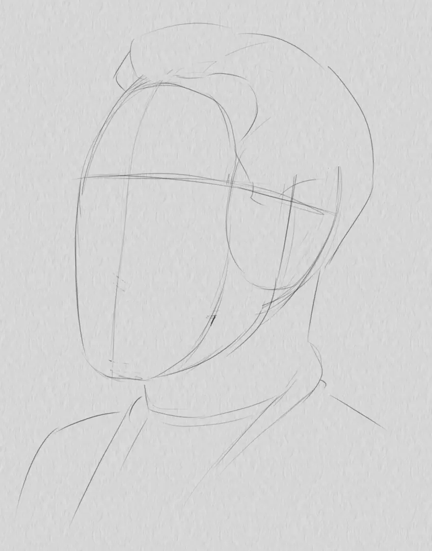 croquis des cheveux du portrait d’un homme