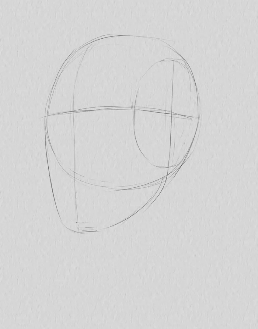 croquis du crâne du portrait d’un homme