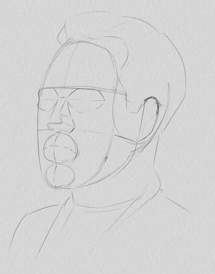 dessiner la bouche du portrait d’un homme