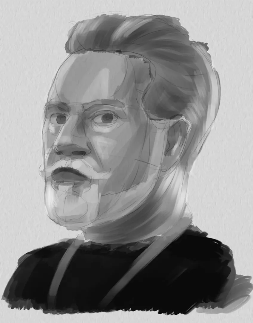 dessiner les ombres et lumières du portrait d’un homme