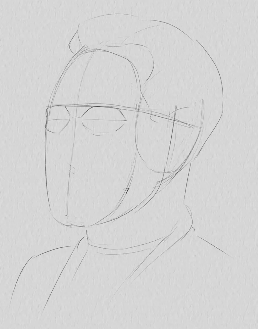 dessiner les orbites du portrait d’un homme