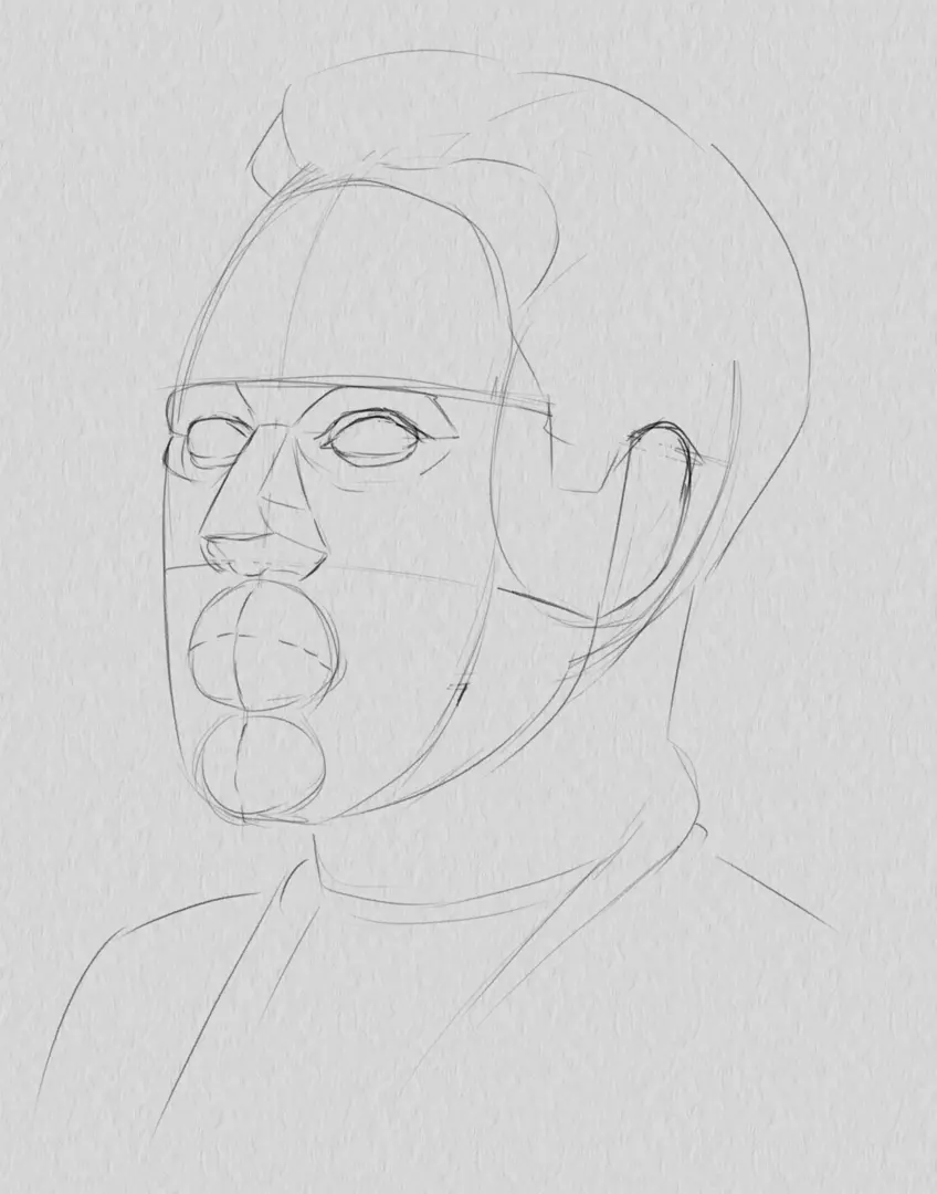 dessiner les paupières du portrait d’un homme