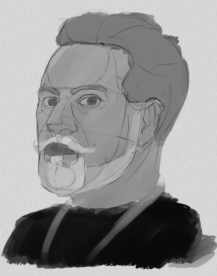 dessiner le volume du portrait d’un homme