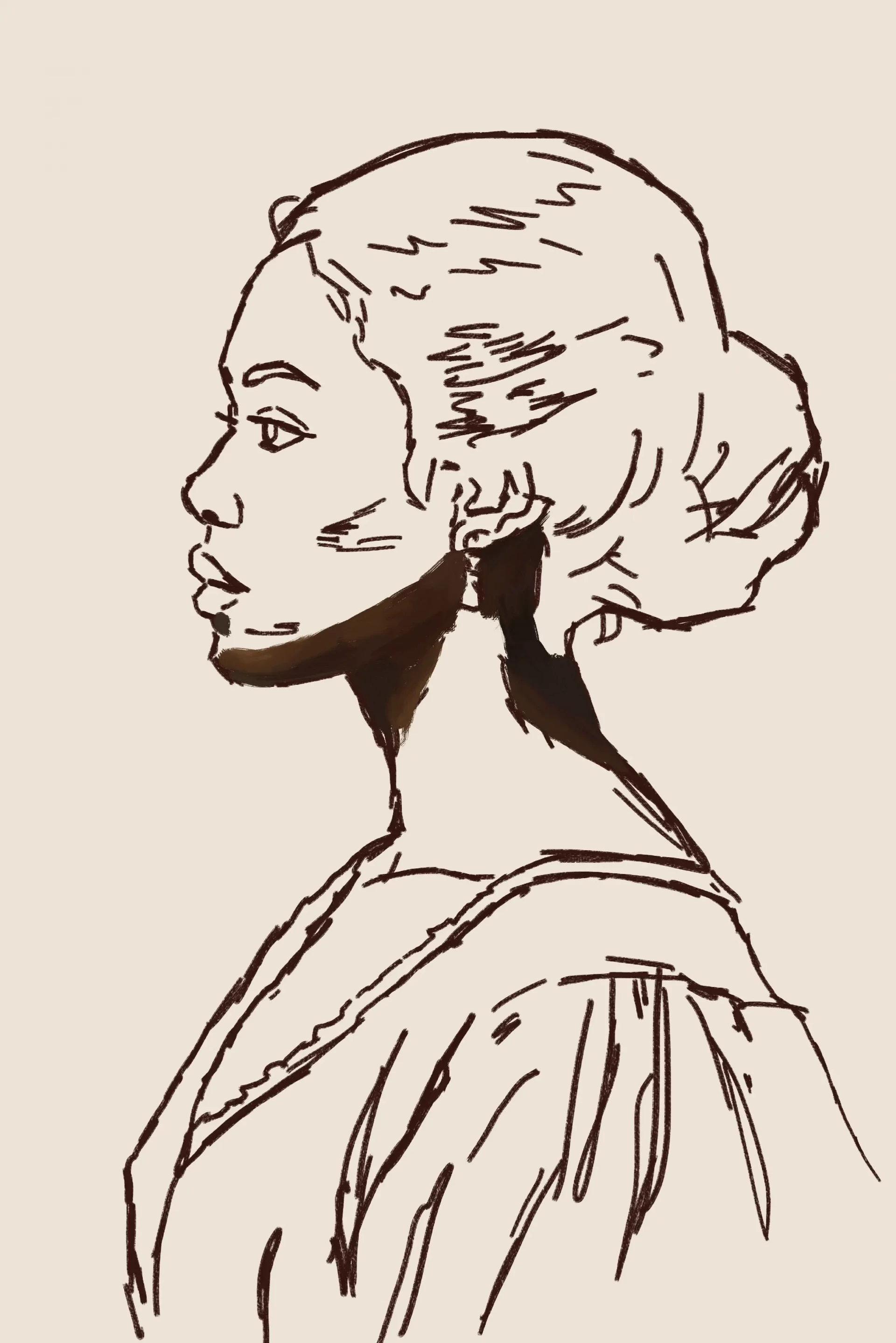 dessiner les couleurs d’un portrait de profil