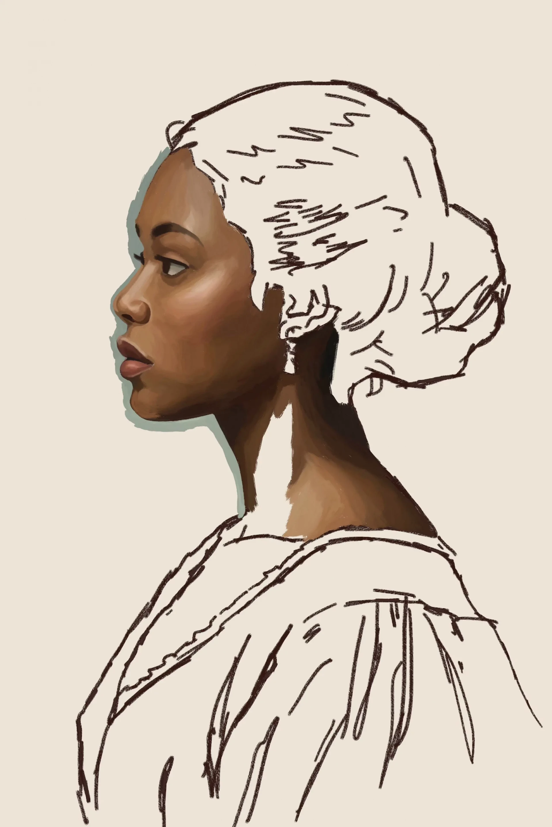 dessiner la lumière d’un portrait de profil