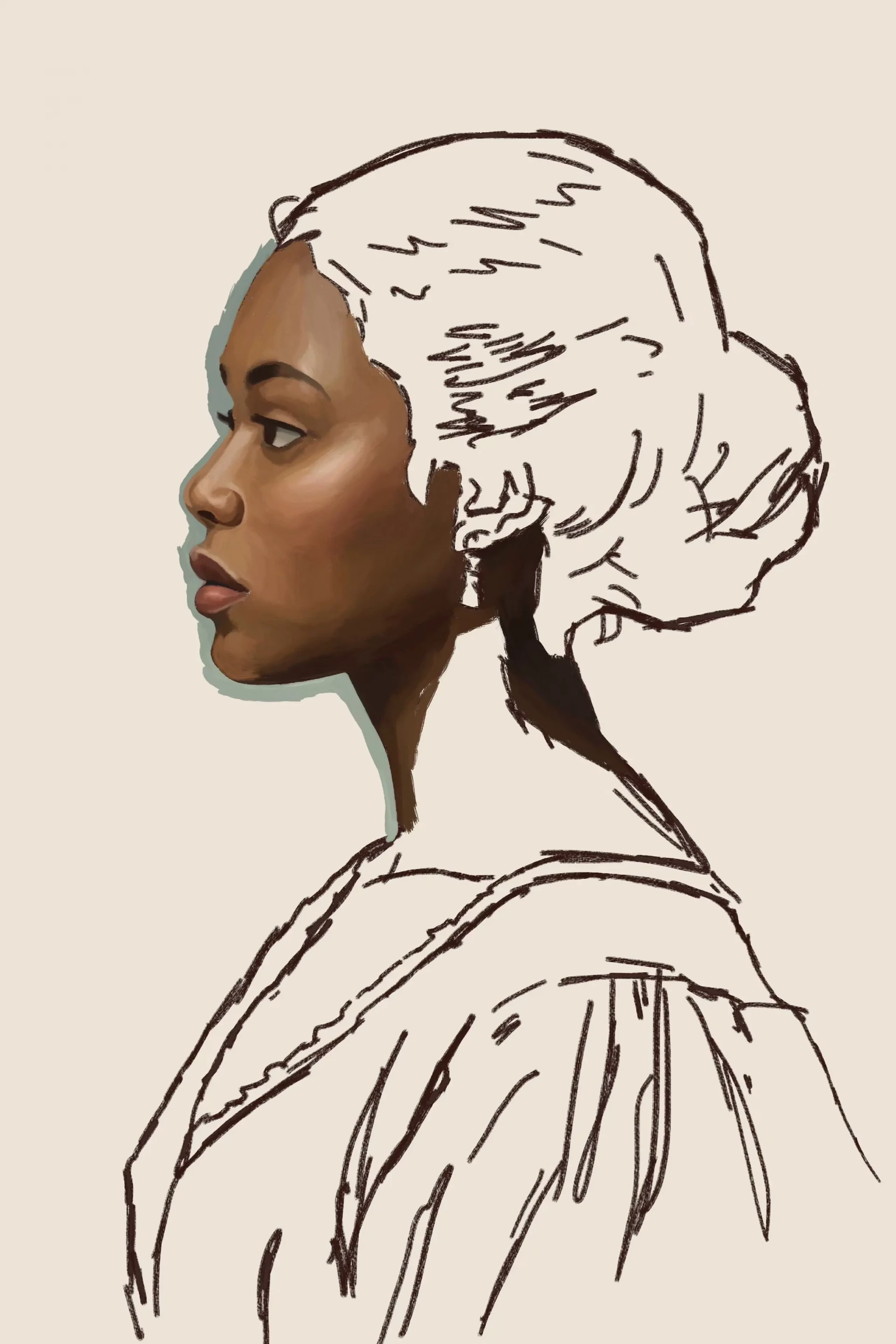 dessiner les sourcils d’un portrait de profil