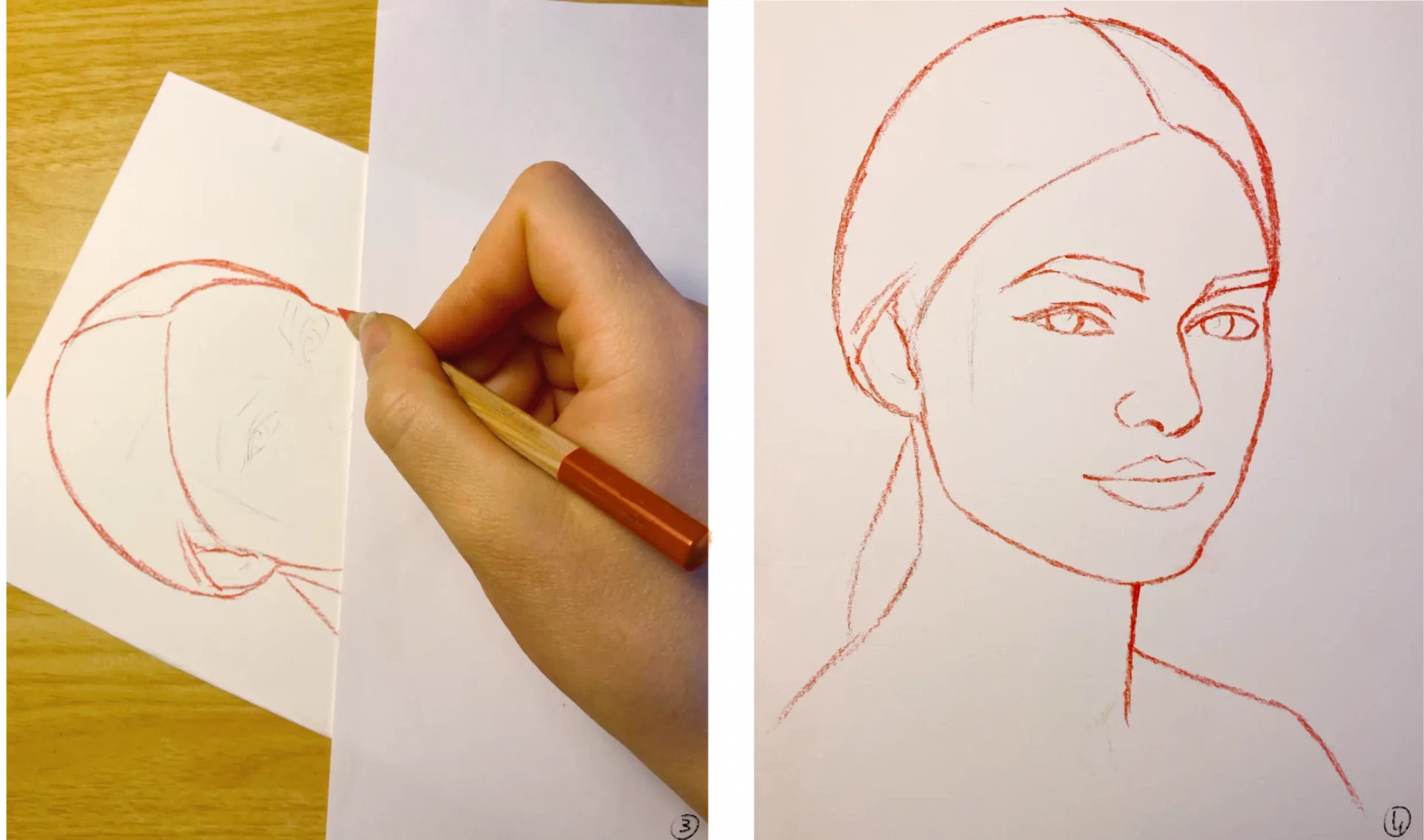 dessiner les volumes d’un portrait à la sanguine
