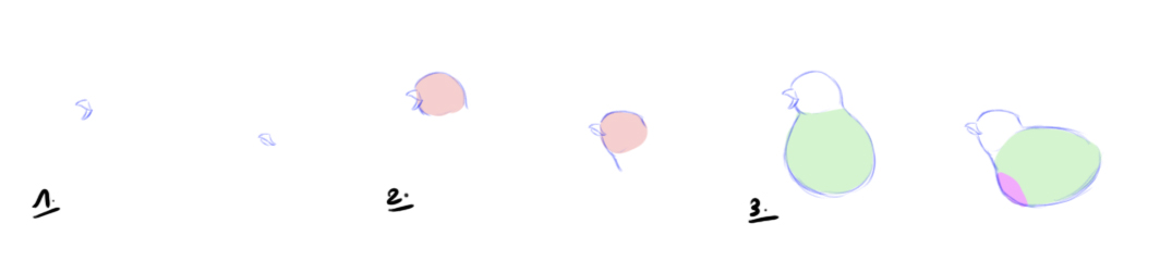 dessiner un poussin étape par étape 1