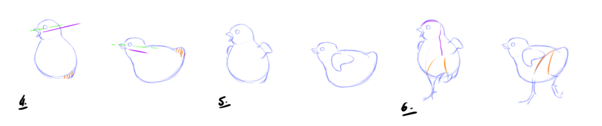 dessiner un poussin étape par étape 2