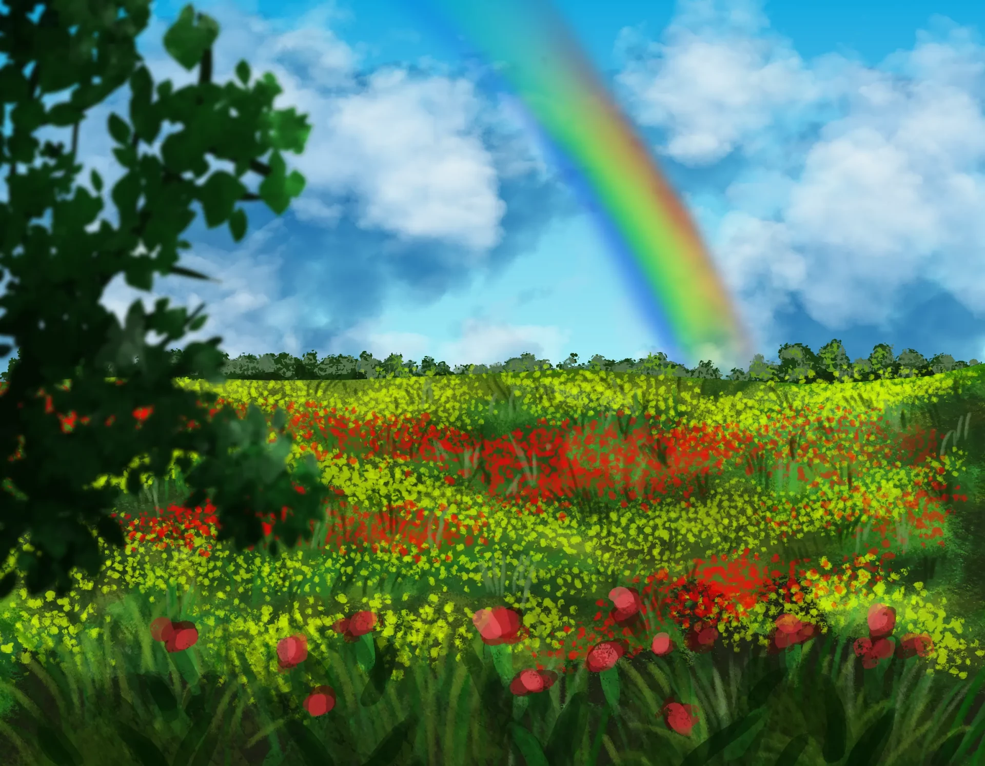 dessiner les détails d’une prairie