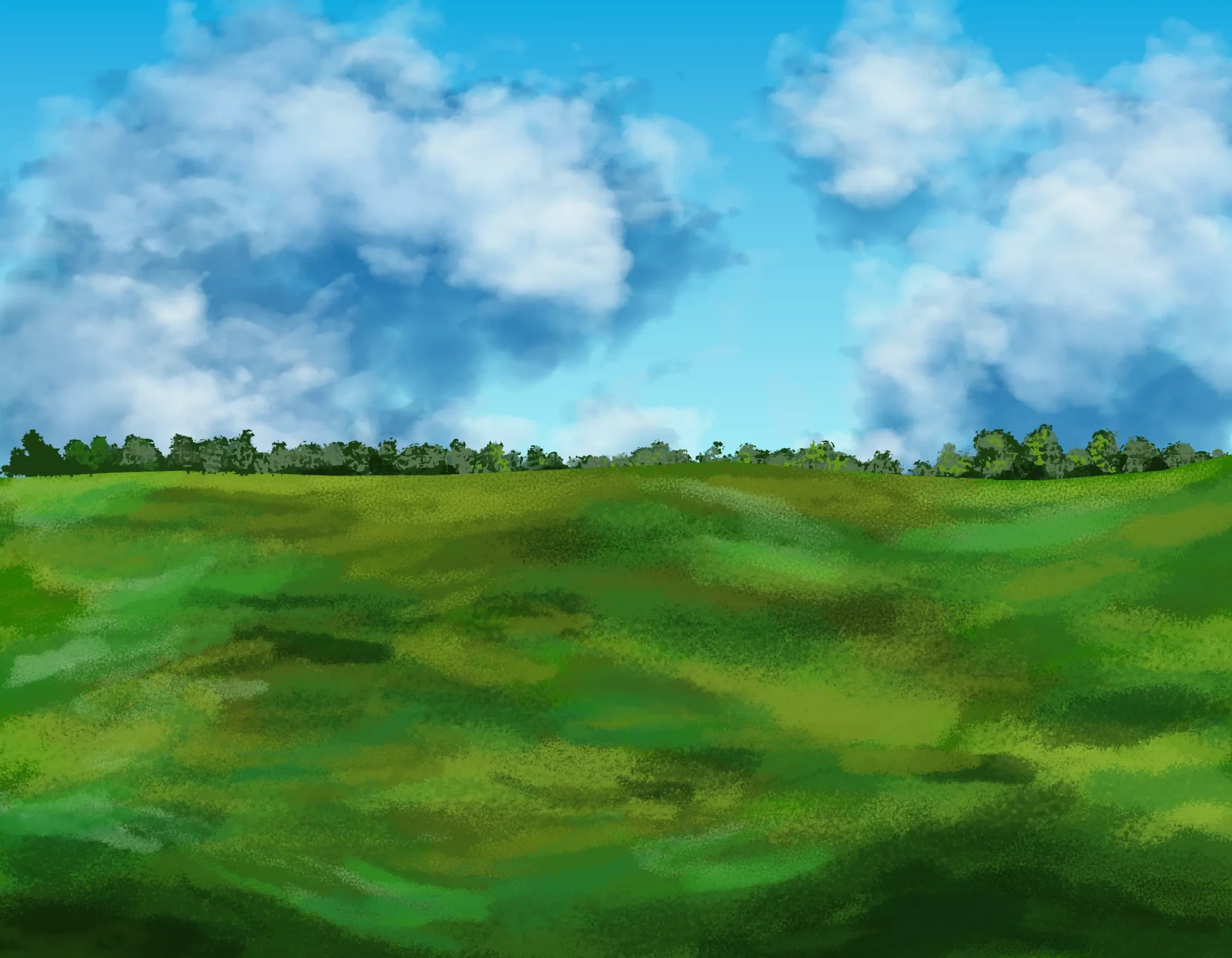 dessiner l’herbe d’une prairie