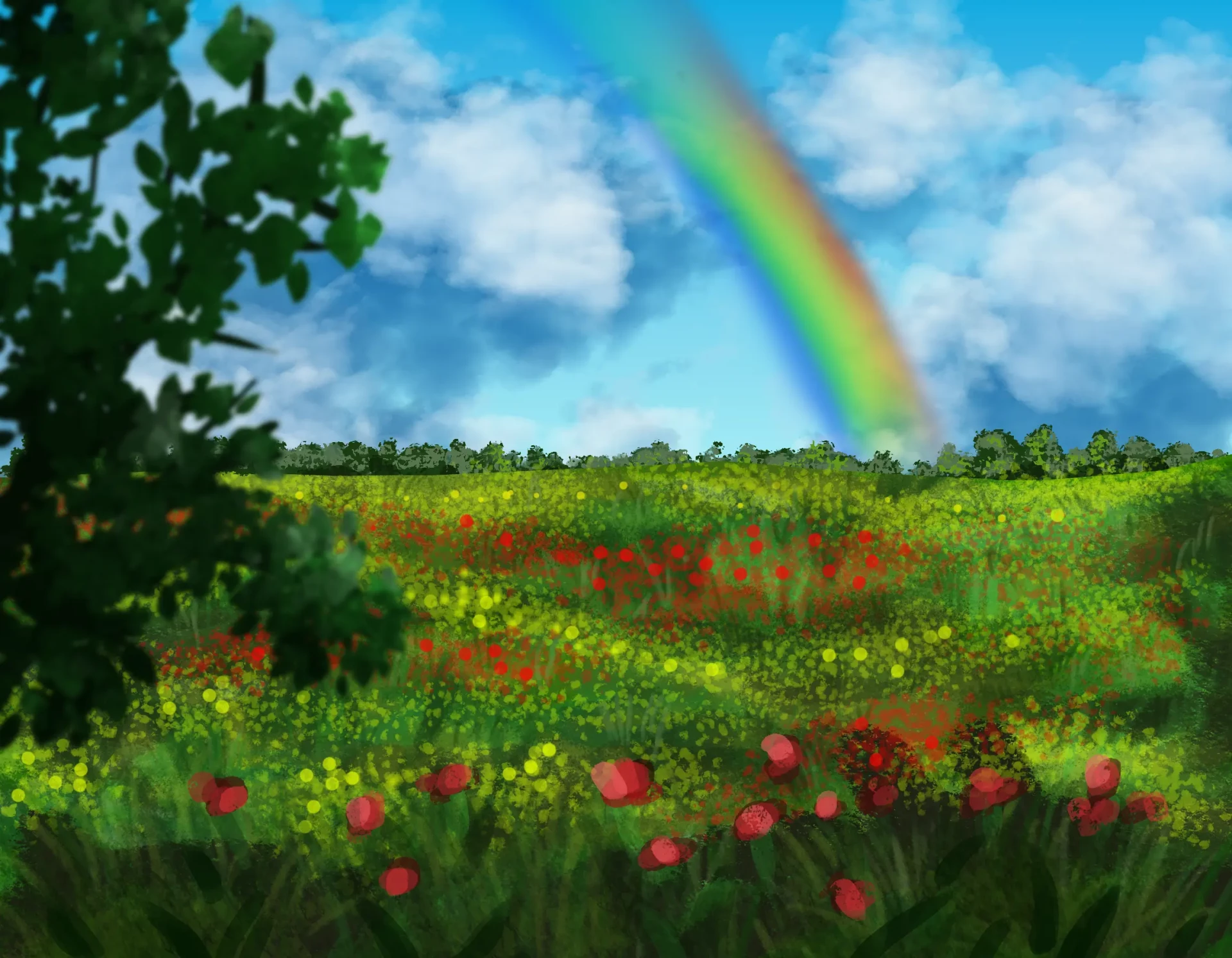 dessin d’une prairie