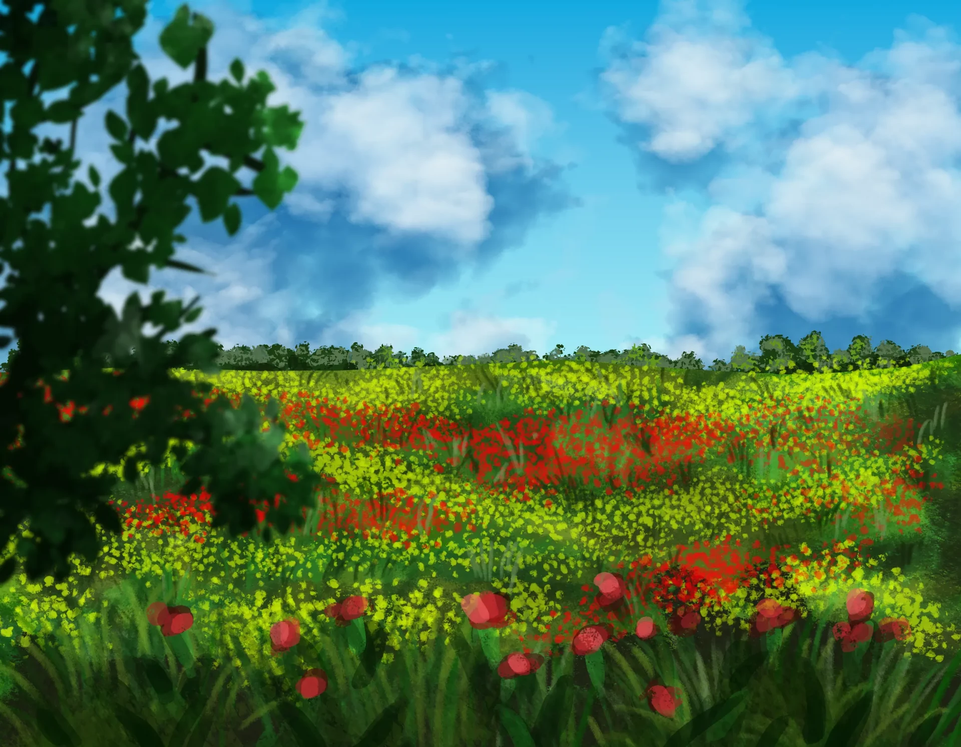 dessiner la profondeur d’une prairie