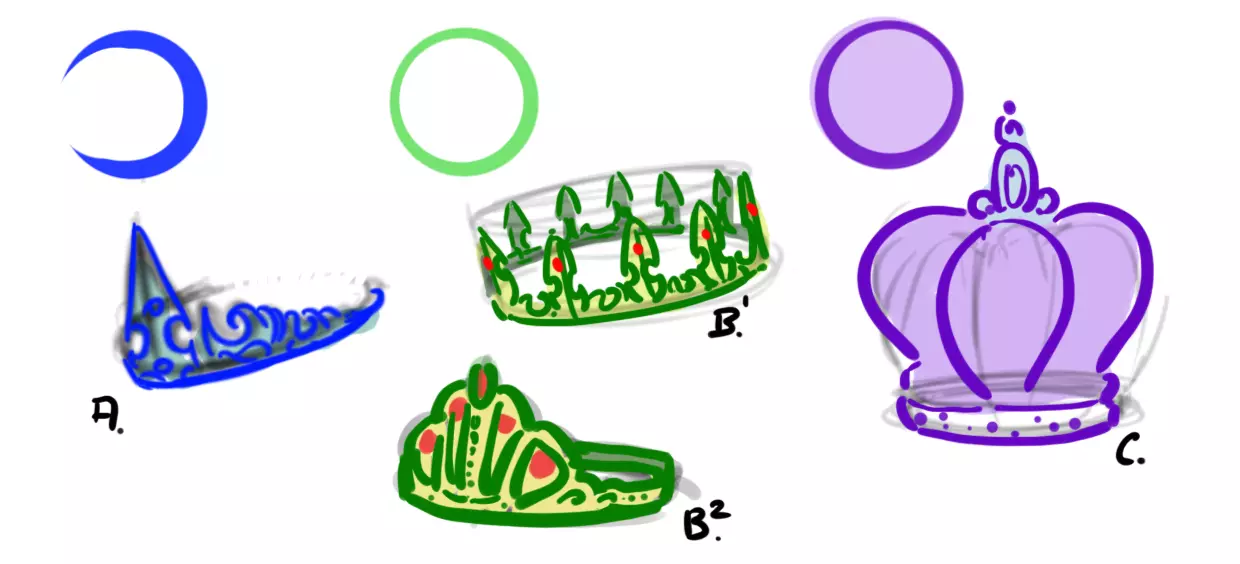 croquis de la couronne d’une princesse
