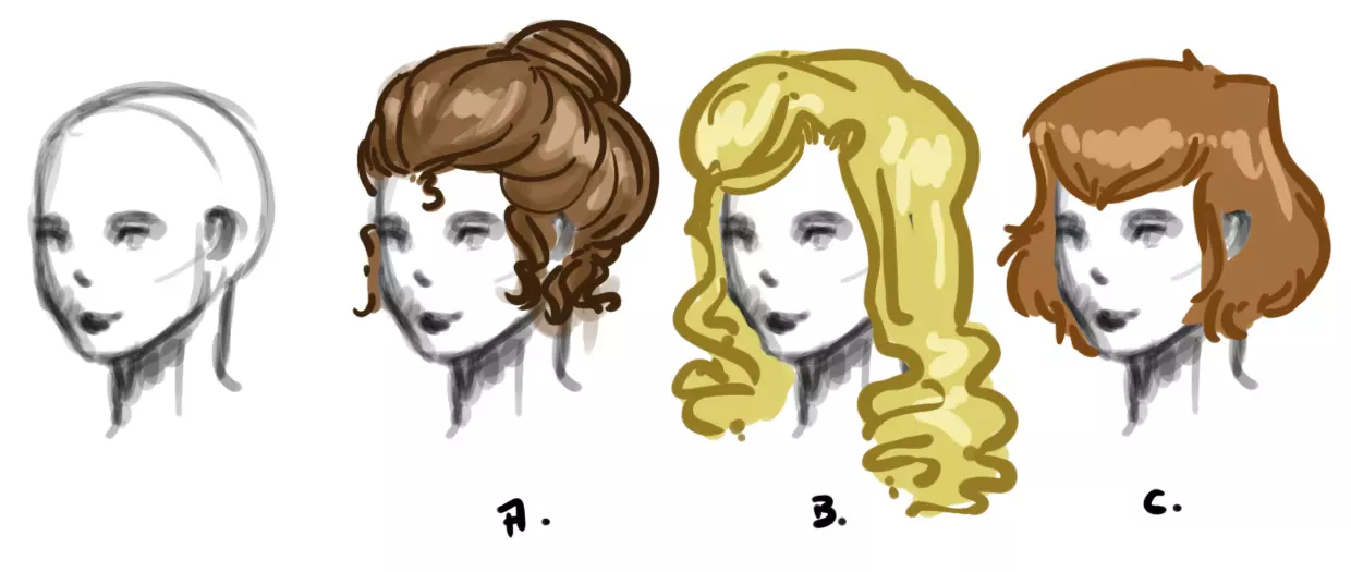 dessiner les cheveux d’une princesse