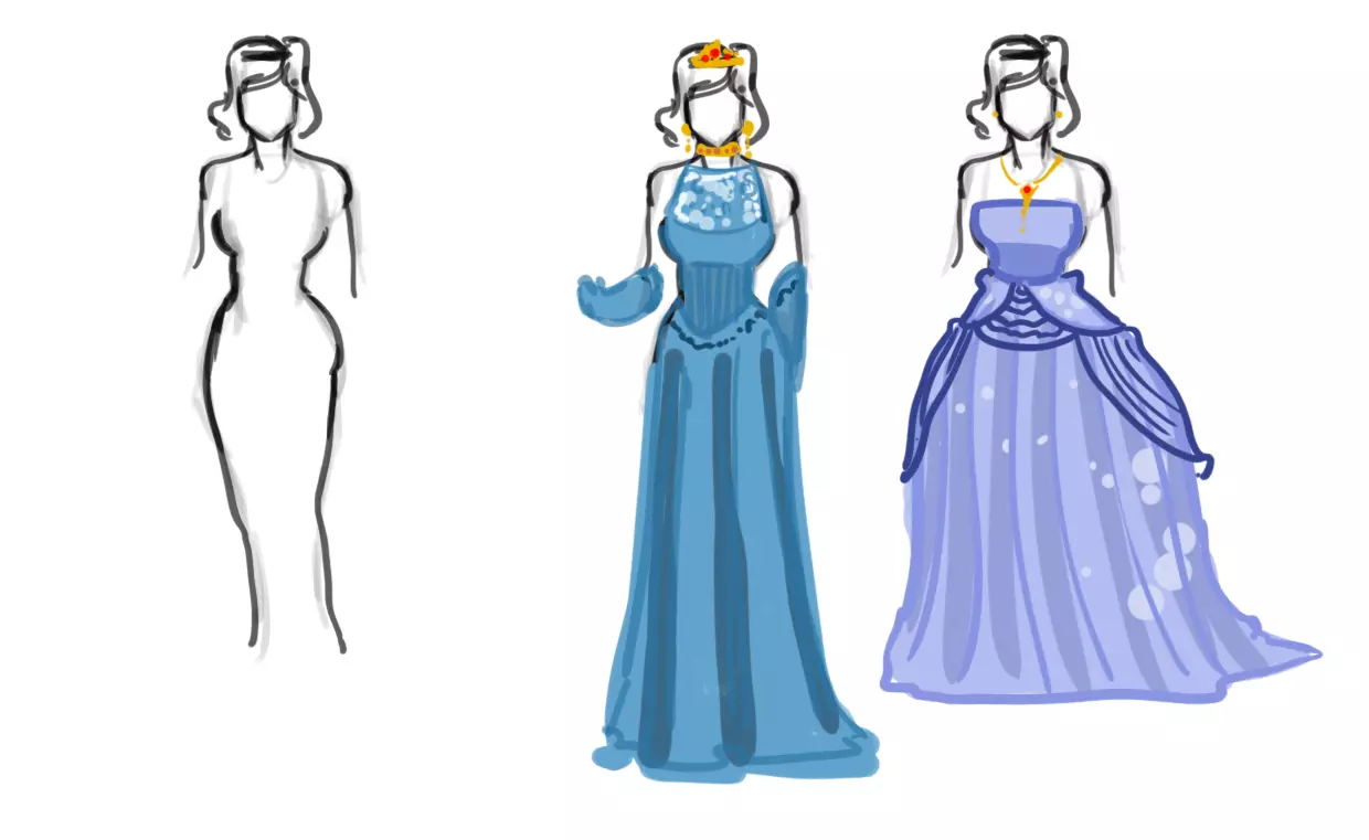 dessiner une robe de princesse