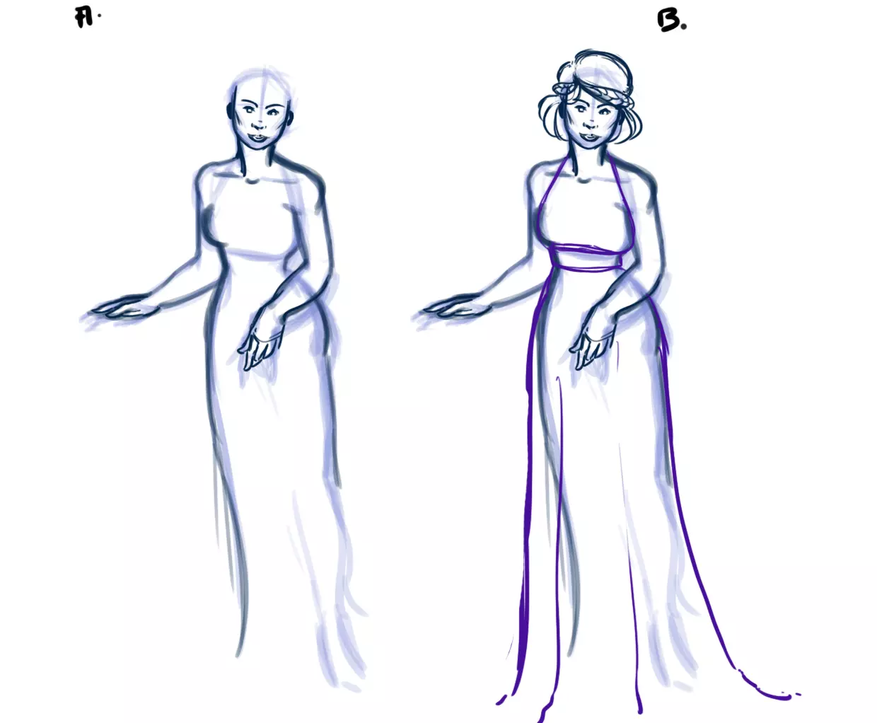 dessin du visage d’une princesse