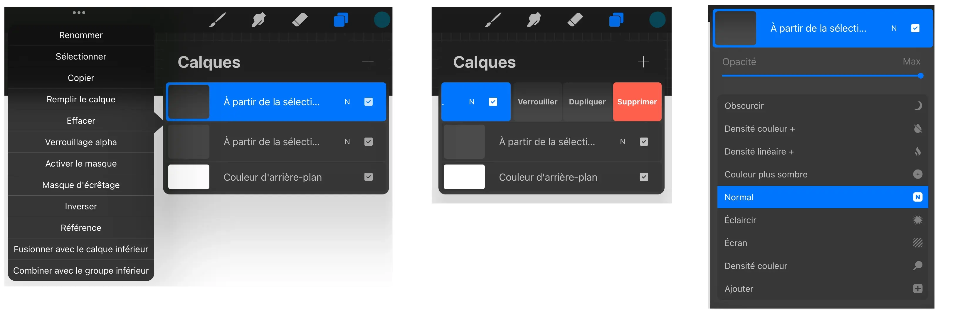 les calques pour dessiner avec procreate