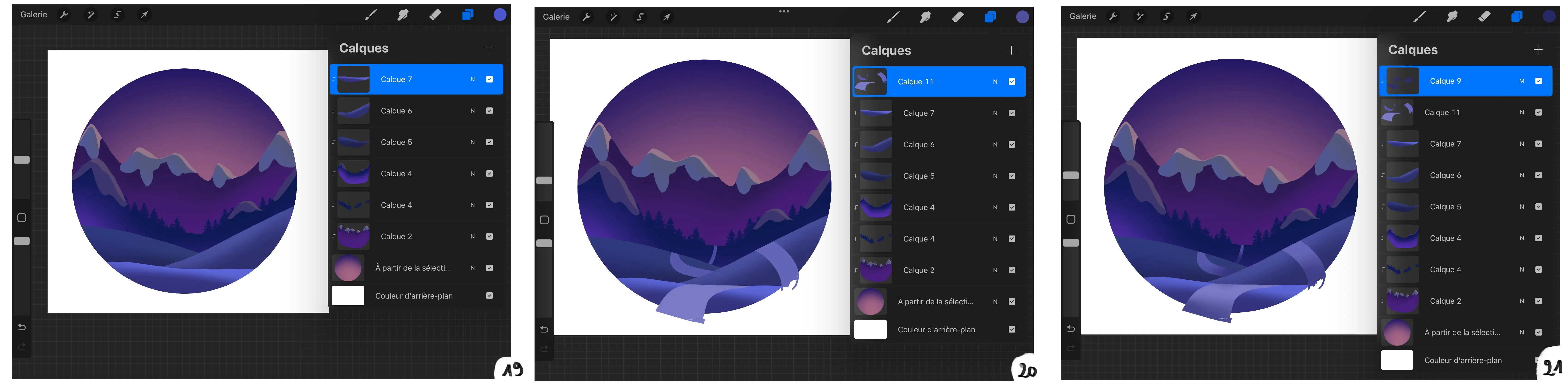 dessiner des collines avec procreate