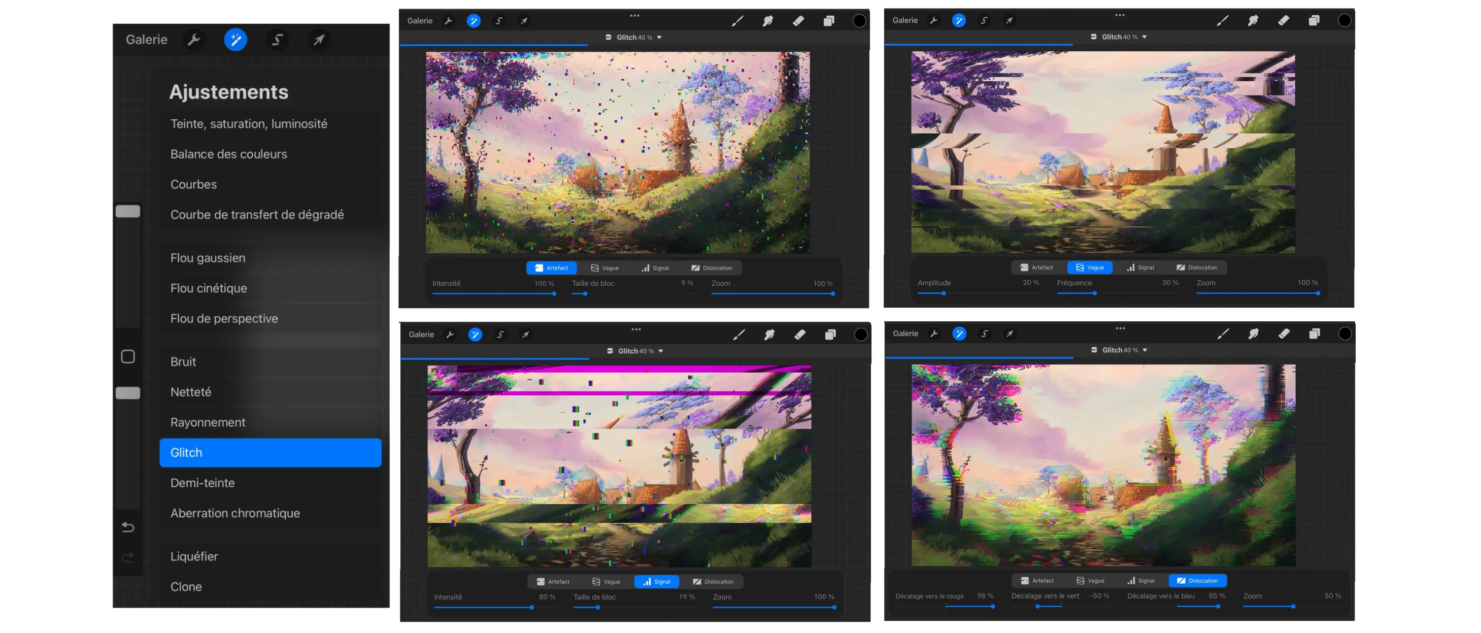 le glitch d’un dessin avec procreate