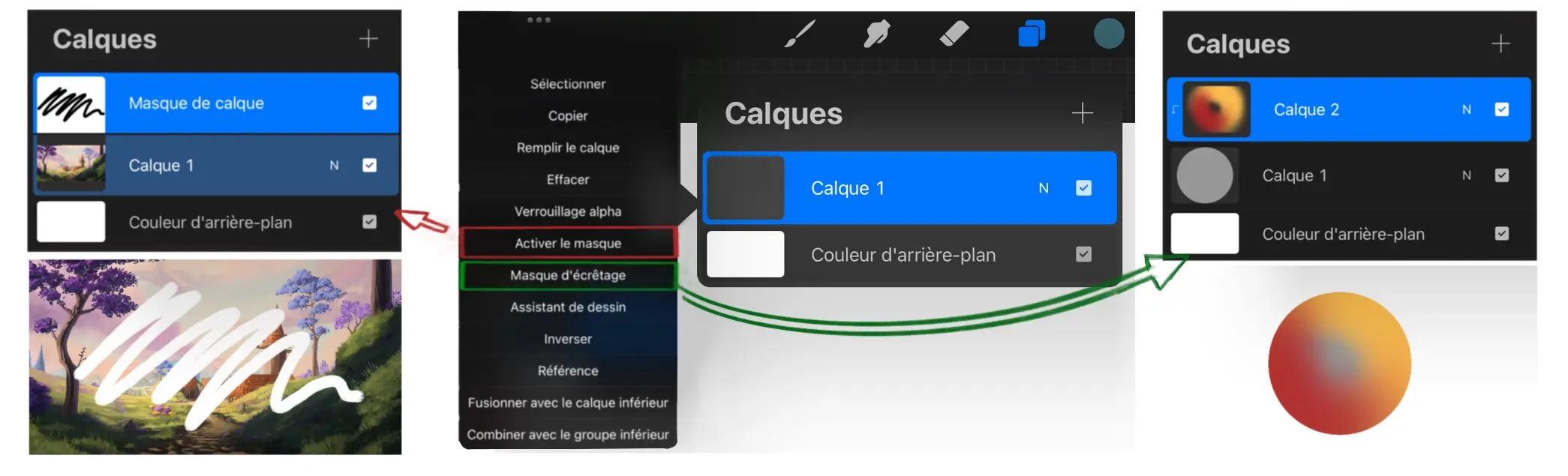les masques pour dessiner avec procreate