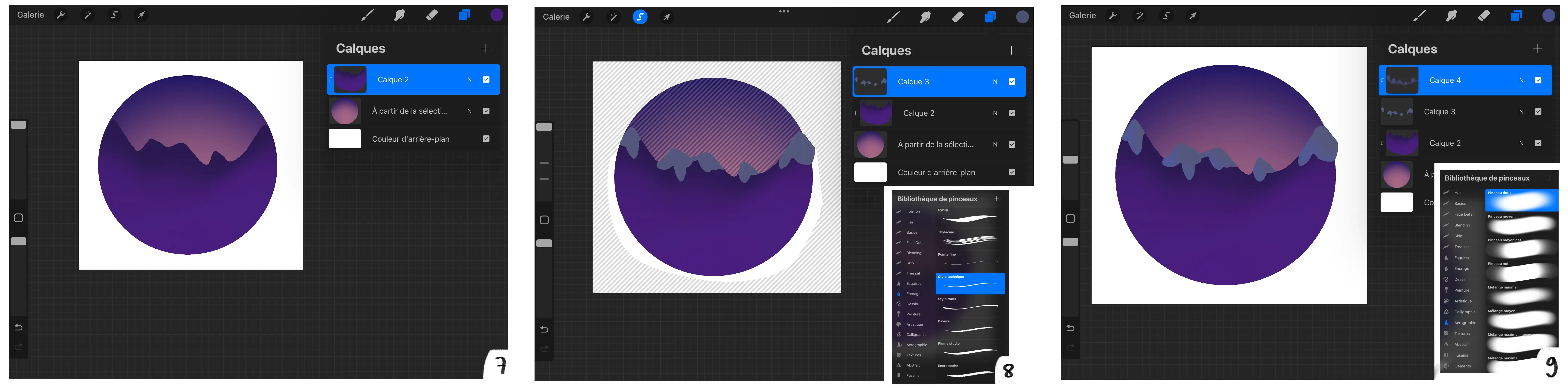 dessiner de la neige avec procreate