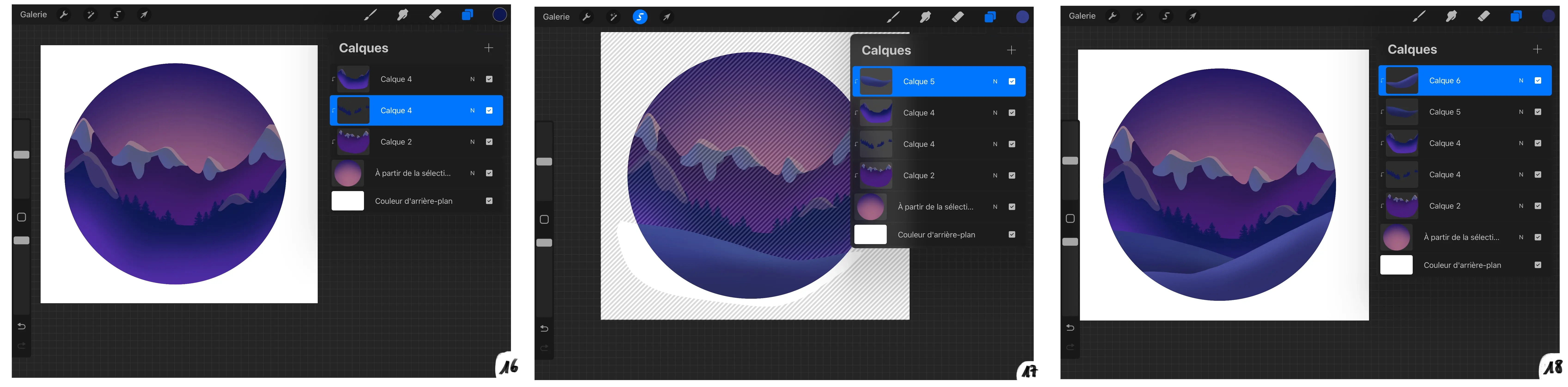 dessiner des sapins avec procreate
