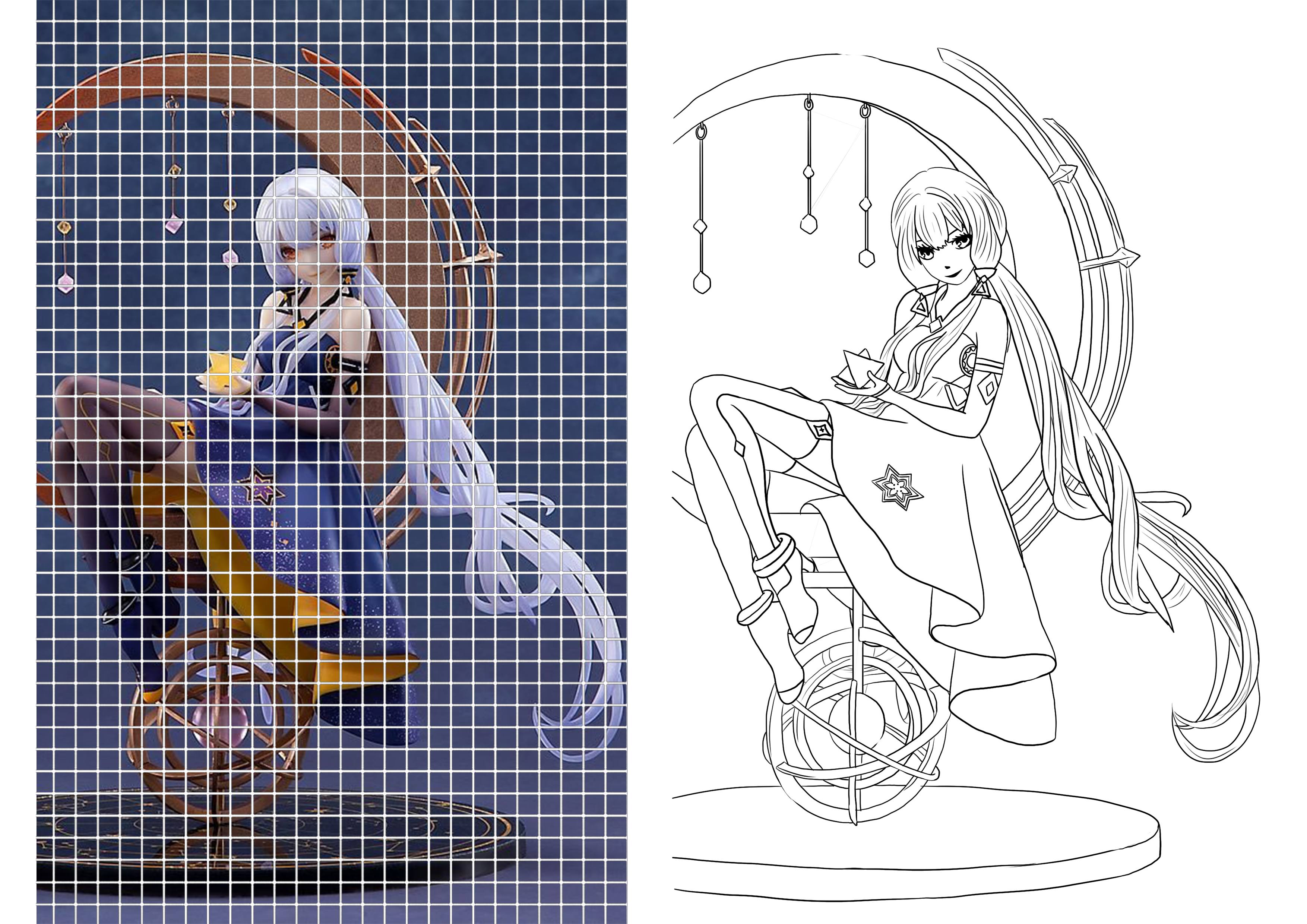 dessin réalisé avec quadrillage