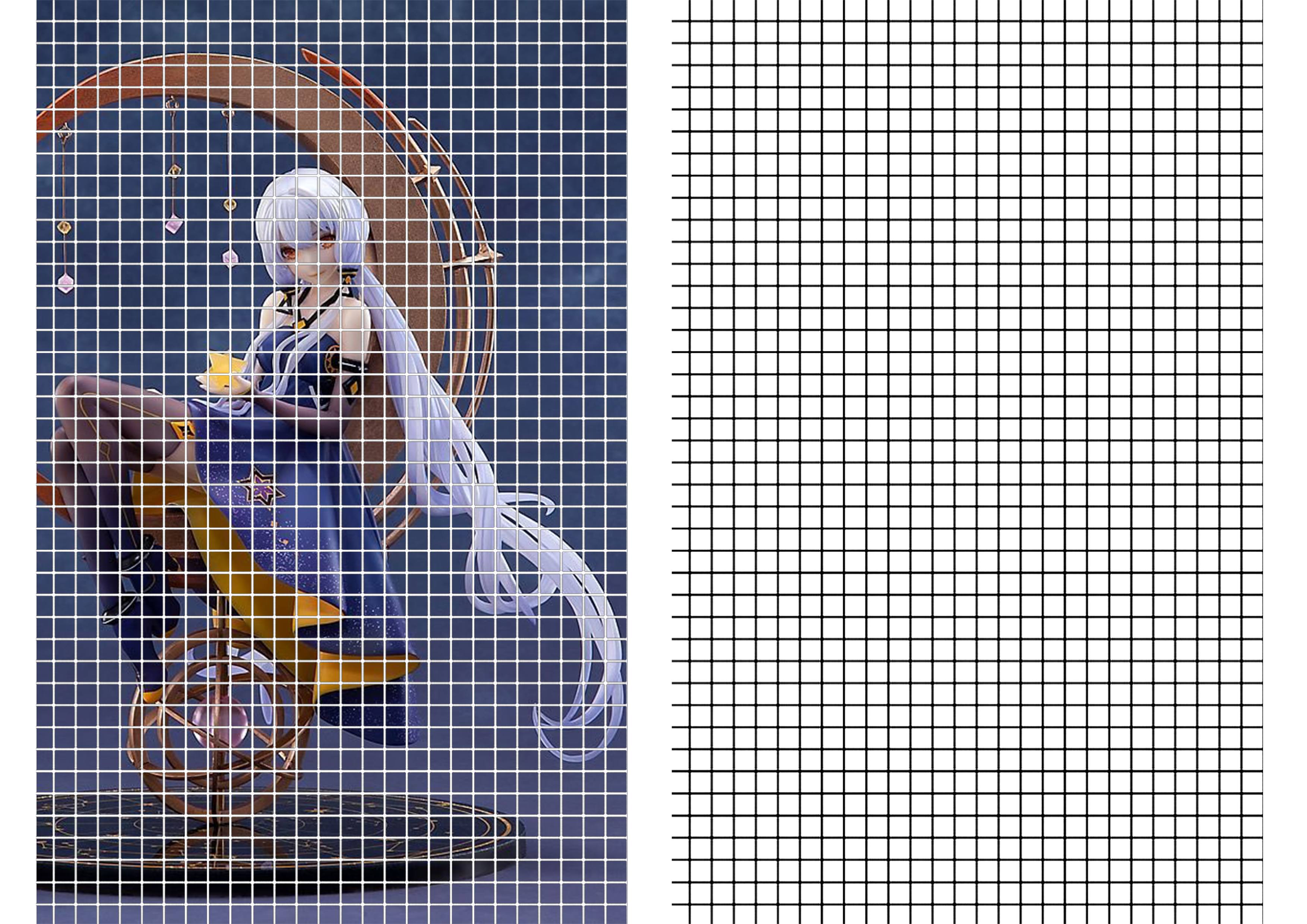 dessiner le quadrillage sur le modèle choisi et le reproduire sur la feuille