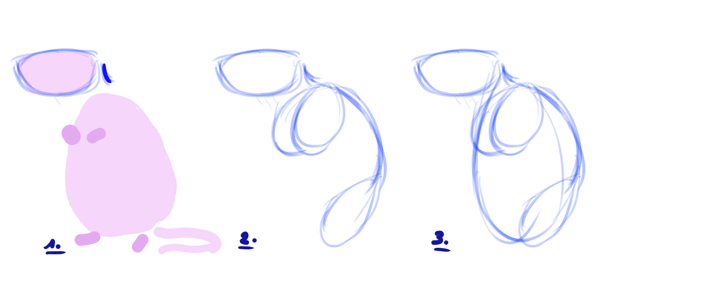 dessiner un rat étape 1