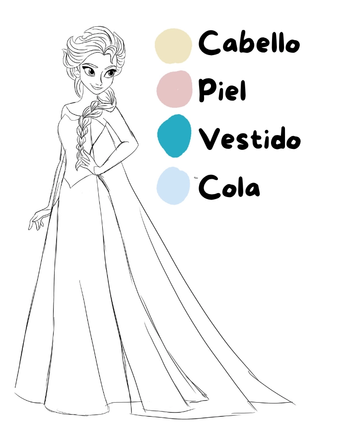 Color del dibujo de la reina de las nieves