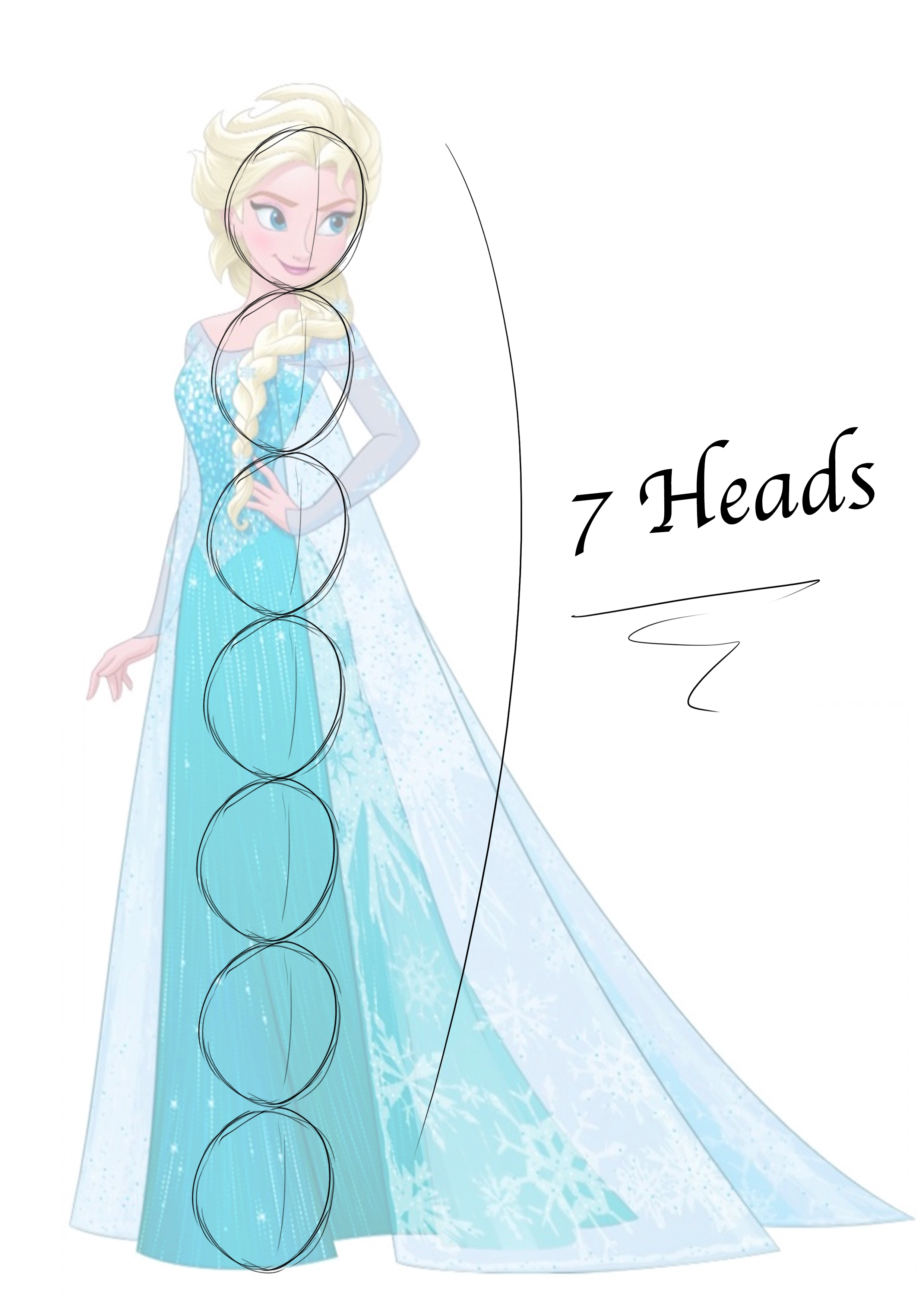 Proportions of the Snow Queen drawing