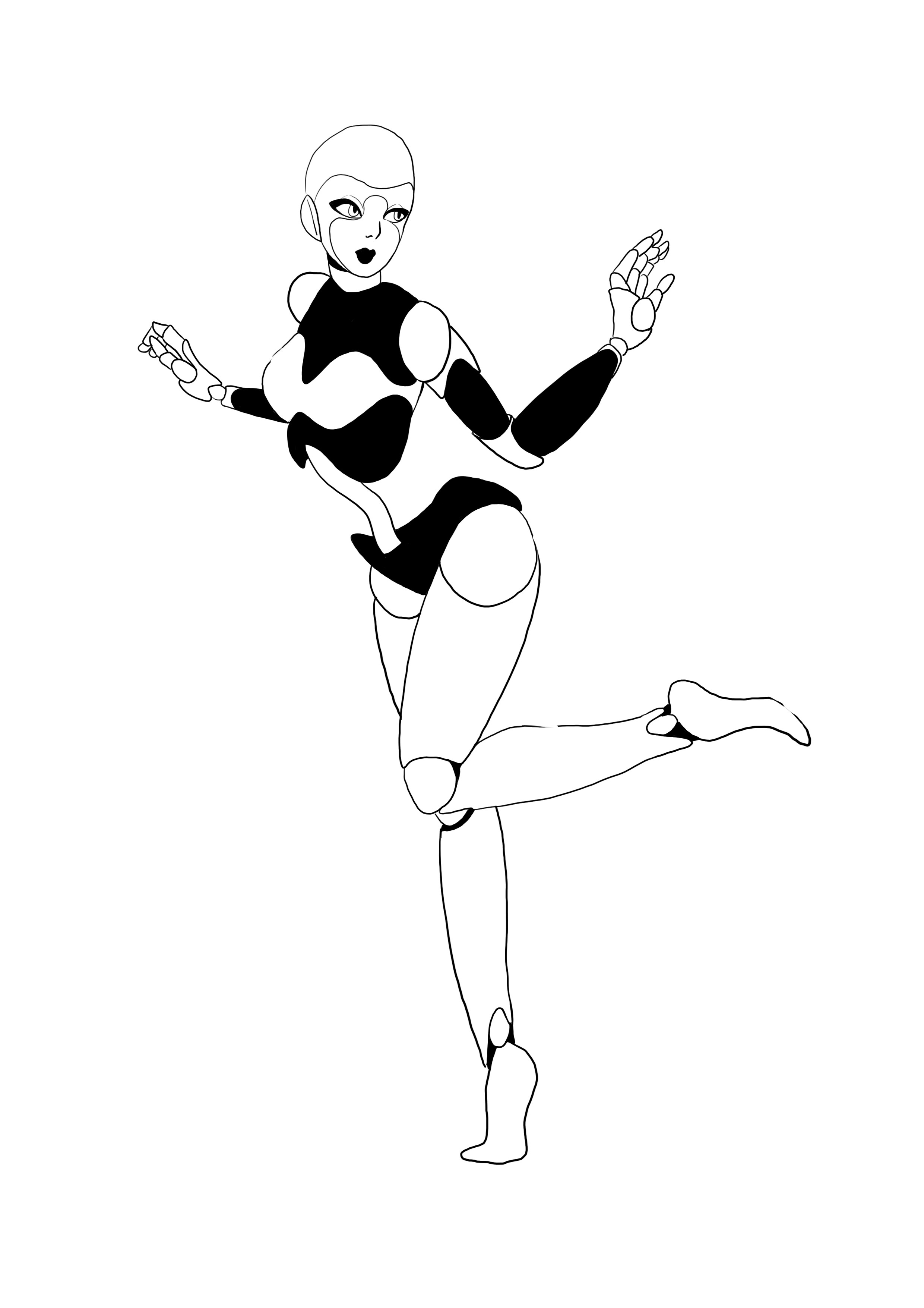 dessiner les détails du robot humanoïde 2