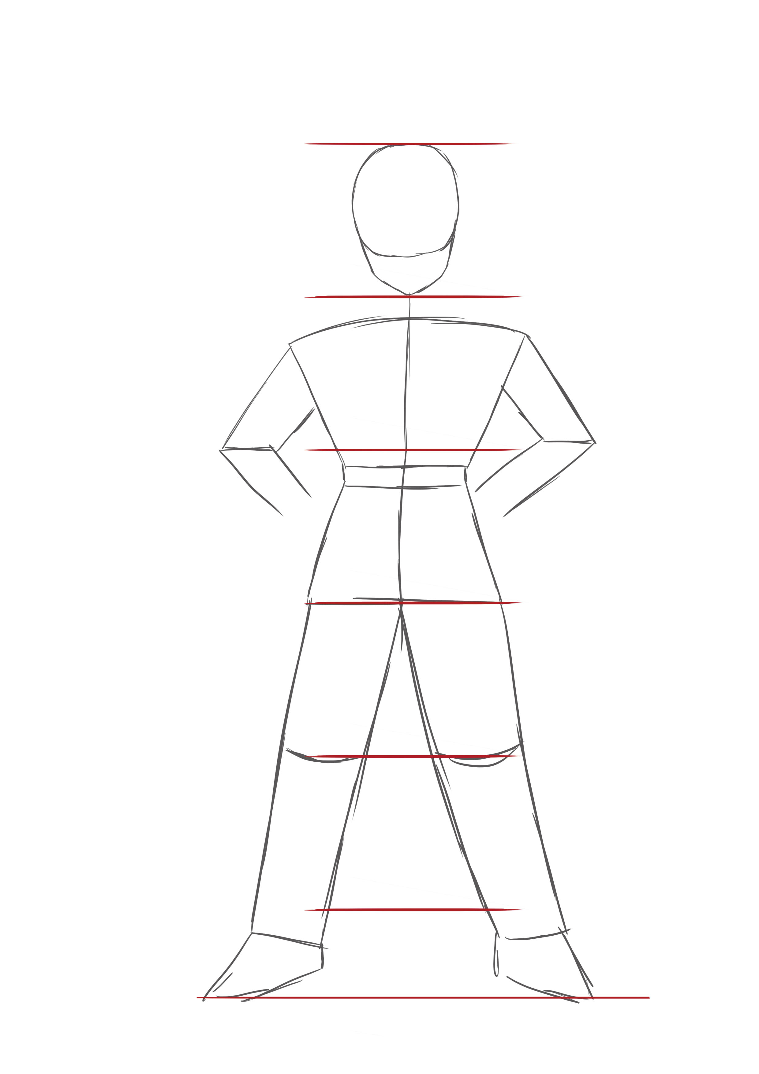 croquis des proportions du corps de Sangoku