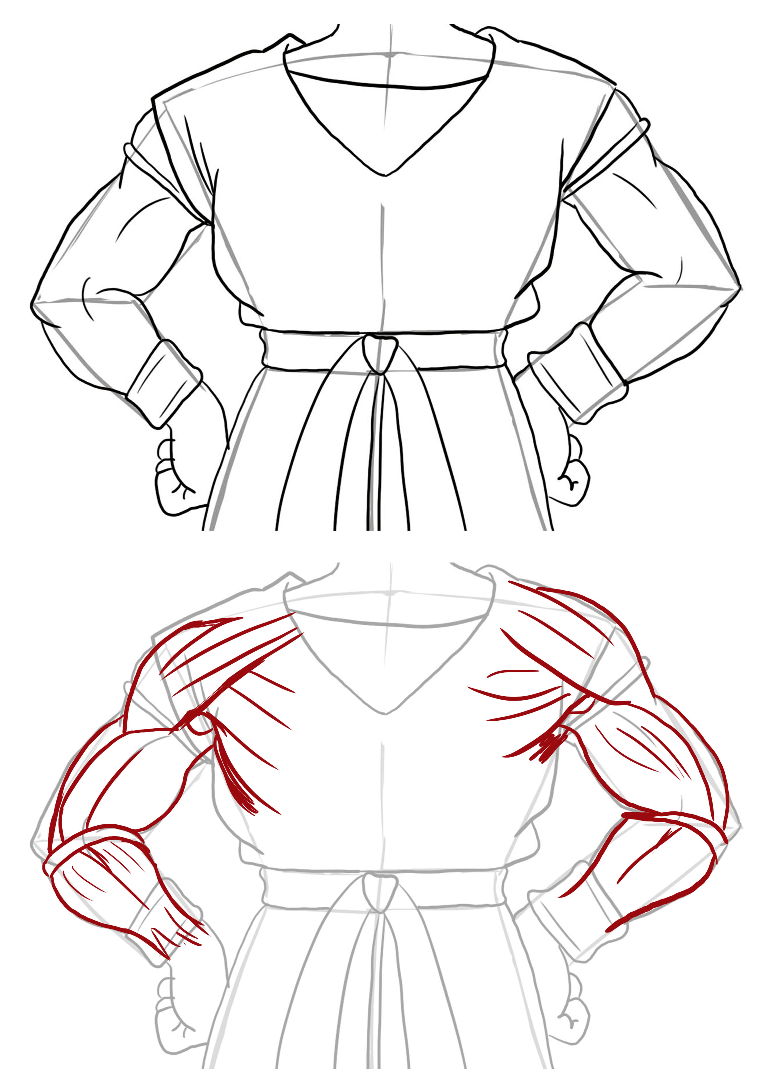 dessiner les bras du personnage