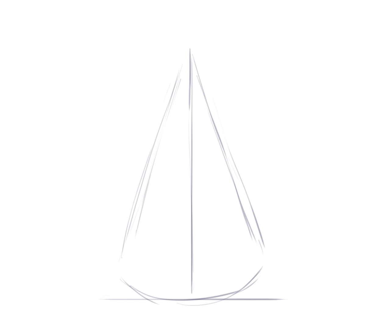 dibujar el boceto de la forma general del abeto