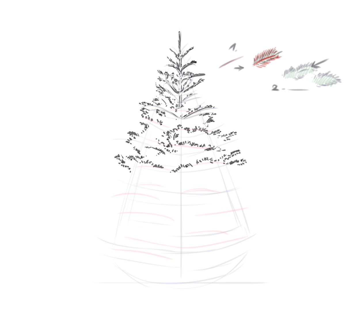 dessiner les épines du sapin 2