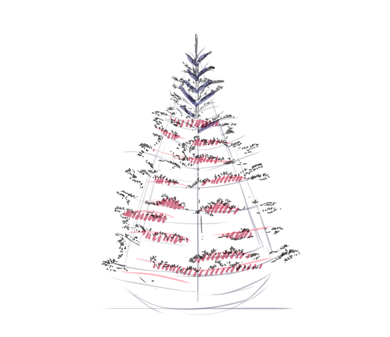 dessiner les épines du sapin 3