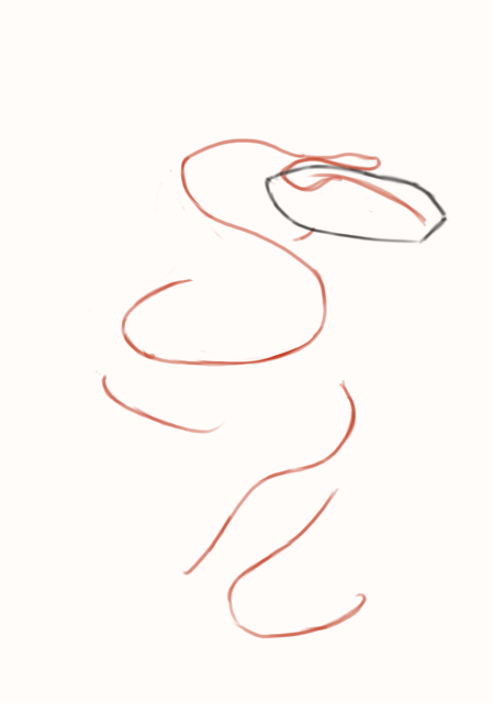 Dessin de la tête du serpent