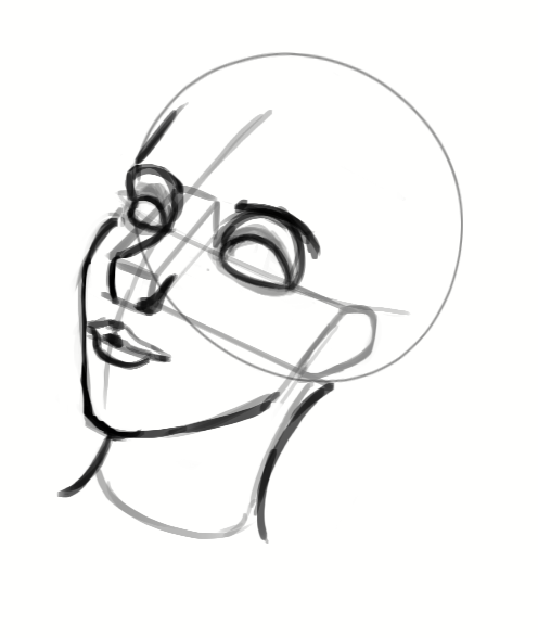 Dessiner le contour du visage de la sirène