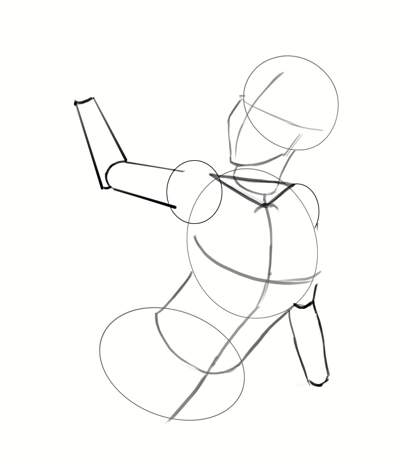 Dessiner le croquis des bras de la sirène